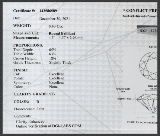 Brillant 585 Gold Anhänger; 0,40ct; DGI Zertifikat